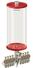 Red Color Key, Clear View Multiple Feed Electro Lubricator, 1 gal Acrylic Reservoir, 8 Feeds, 1/8