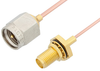 SMA Male to SMA Female Bulkhead Cable 6 Inch Length Using PE-047SR Coax, RoHS - PE3531LF-6 - Pasternack