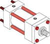Series A Pneumatic Cylinder - Model A13 NFPA Style MX2 -- Tie-Rods Extended Blind End - Image