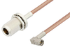 N Female Bulkhead to SMA Male Right Angle Cable 200 cm Length Using PE-P195 Coax - PE3W06405-200CM - Pasternack
