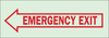 Brady Bradyglo B-324 Polyester Rectangle Green Emergency & Fire Exit Sign - 10 in Width x 3.5 in Height - Glow in the Dark - TEXT: EMERGENCY EXIT - 80211 - 754476-80211 - R. S. Hughes Company, Inc.