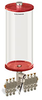 Red Color Key, Clear View Multiple Feed Electro Lubricator, 1 gal Acrylic Reservoir, 7 Feeds, 1/4” OD Tube Outlets, 24VDC - B5162-128AB07024D1RW - Oil-Rite Corp.
