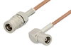 SMB Plug to SMB Plug Right Angle Cable 48 Inch Length Using RG178 Coax - PE33356-48 - Pasternack
