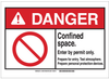 Brady B-514 Polyester Rectangle White Confined Space / Restricted Area Sign - 10 in Width x 7 in Height - 143673 - 754473-95601 - R. S. Hughes Company, Inc.
