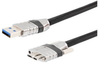 USB 3.0 Ruggedized Cable Assembly, A Male to Micro B Male with Die Cast Shells and Optional Vision Thumbscrews, 28-26-22AWG, PVC, BLK, 3.0M - MUS3A00067-3M - MilesTek Corporation