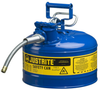 Justrite Accuflow Blue Steel 2 1/2 gal Safety Can - 12 in Height - 11 3/4 in Overall Diameter - 697841-14063 - 697841-14063 - R. S. Hughes Company, Inc.