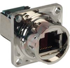 connector,metalized plastic,square flange panel recept,rj45 ethernet,black - 70026477 - Allied Electronics, Inc.