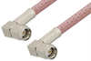 SMA Male Right Angle to SMA Male Right Angle Cable 12 Inch Length Using RG142 Coax, RoHS - PE3514LF-12 - Pasternack