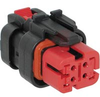 CONNECTOR, AMPSEAL 16, PLUG ASSEMBLY, 4POSITION, 18-20 AWG, RED - 70084792 - Allied Electronics, Inc.