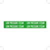 Brady B-946 White on Green Vinyl Self-Adhesive Pipe Marker - 1 1/8 in Height - 3/4 in Character Height - 7 in Length - Printed Msg = LOW PRESSURE STEAM - 7390-4 - 754473-67663 - R. S. Hughes Company, Inc.