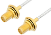 SMA Female Bulkhead to SMA Female Bulkhead Cable 12 Inch Length Using PE-SR405FL Coax - PE34070-12 - Pasternack