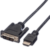 Audio Cable, Hdmi-Dvi/d Plug, 1M, Black; Connector To Connector Roline - 43AC9820 - Newark, An Avnet Company