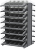 Akro-Mils 1800 lb Clear Gray Powder Coated Steel 16 ga Double Sided Fixed Rack - 36 3/4 in Overall Length - 84 Bins - Bins Included - APRD18138SC - APRD18138SC - R. S. Hughes Company, Inc.