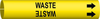Brady Bradysnap-On B-915 Black on Yellow Plastic Snap-On Pipe Marker - 1 1/4 in Character Height - Printed Msg = WASTE with Right Arrow - 4151-D - 754476-48199 - R. S. Hughes Company, Inc.