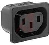 Outlet; Snap-In Mount; 10 A; 250 VAC; gt 10 Megohms @ 500 VDC, 1 Minute; Black - 70080818 - Allied Electronics, Inc.