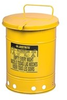Justrite Yellow Steel 14 gal Safety Can - 20 1/4 in Height - 16 1/16 in Overall Diameter - 697841-10907 - 697841-10907 - R. S. Hughes Company, Inc.