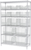 Akro-Mils Akrobin 2000 lb Adjustable Clear Chrome Steel Open Adjustable Fixed Shelving System - 3 Bins, 4 Bins - 2000 lb Total Capacity - AWS1848SABSC - AWS1848SABSC - R. S. Hughes Company, Inc.