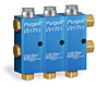 Ultra-Micro Output Air Operated PurgeX for Liquid or Grease, Buna-N Seals, 3 Feeds -- B3583-103