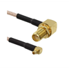 SMA Female Bulkhead Right Angle Connector With RG316 Cable (L–3Mtr) + MMCX Male Right Angle Connector - ET-SFRA-BH-4L3-MMMRA - Eteily Technologies India Pvt. Ltd.