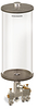 Clear View Multiple Feed Manual Lubricator, 1 gal Acrylic Reservoir, 3 Feeds, 1/8