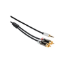 Amphenol AV-3.5MINYRCA-015 Stereo Y Adapter Cable - Premium Gold Stereo 3.5mm (Headphone Plug) to Dual RCA Y Adapter Cable - 3.5mm Mini-Stereo Male to Dual RCA Male 15ft - Image