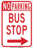 Brady B-302 Polyester Rectangle White Parking Restriction, Permission & Information Sign - 12 in Width x 18 in Height - Laminated - TEXT: NO PARKING BUS STOP - 129698 - 754473-78768 - R. S. Hughes Company, Inc.