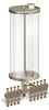 (Formerly B3153-6X-9F), Multiple Feed Manual Lubricator, 1 gal Acrylic Reservoir, 9 Feeds - B3153-128A09B111GW - Oil-Rite Corp.