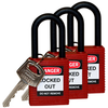 Red Nylon Shackle Safety Padlocks - 123333 - Brady Corporation