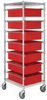 Cart W/ Grid Container, 7Bins, Red; No. Of Bins Quantum Storage - 44AC4336 - Newark, An Avnet Company