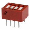 Switch, DIP; 0.480 in. L x 0.380 in. W;4; SPST; Thru-Hole; 0.1 in.; 0.02 in. - 70216663 - Allied Electronics, Inc.