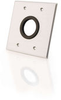 Double Gang 1.5in Grommet Wall Plate - Brushed Aluminum -- 2225-40546-ADT