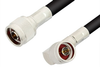 N Male to N Male Right Angle Cable 60 Inch Length Using RG213 Coax, RoHS - PE3797LF-60 - Pasternack