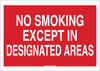 Brady B-120 Fiberglass Reinforced Polyester Rectangle Red Smoking Not Permitted Sign - 14 in Width x 10 in Height - TEXT: NO SMOKING EXCEPT IN DESIGNATED AREAS - 46993 - 754476-46993 - R. S. Hughes Company, Inc.