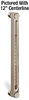 Aluminum Liquid Level Gage with Card Thermometer, 25” Centerline, 3/4