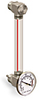 Nylon Liquid Level Gage with Shut-Off, 6” Centerline, 1/2