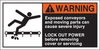 Brady B-302 Orange / White on Black Polyester Machine & Equipment Safety Label - 5 in Width - 2 1/2 in Height - Printed Text = WARNING - EXPOSED CONVEYORS AND MOVING PARTS CAN CAUSE SEVERE INJURY LOCK - 754476-96164 - R. S. Hughes Company, Inc.