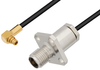 SMA Female 4 Hole Flange to MMCX Plug Right Angle Cable 24 Inch Length Using LMR-100 Coax - PE3C0064-24 - Pasternack