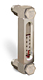 Aluminum Liquid Level Gage with Card Thermometer, 4” Centerline, 1/4
