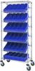 Cart W/euro Drawer, 7Shelves, 30Bin, Blu; No. Of Bins Quantum Storage - 44AC5755 - Newark, An Avnet Company