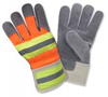 High Visibility Leather Gloves (1 Dozen) -- F7250R - Image