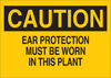 Brady B-555 Aluminum Rectangle Yellow Personal Protection Equipment (PPE) Sign - 14 in Width x 10 in Height - TEXT: CAUTION - 43036 - 754476-43036 - R. S. Hughes Company, Inc.