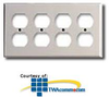 Leviton Stainless Steel 4 Gang Double Receptacle Wallplate -- 84041