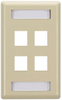 4-Port, Ivory Single-Gang Keystone Wallplate - WPT472 - Black Box