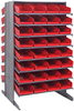 2 Side Sloped Rack, 16Shelves, 64Bin/red; Shelving Unit Type Quantum Storage - 44AC6355 - Newark, An Avnet Company