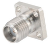 SMA Female (Jack) Connector Field Replaceable 4 Hole Flange (Panel Mount) 0.009 inch Pin, .250 inch Hole Spacing with Metal Contact Ring - FMCN1610 - Fairview Microwave Inc.