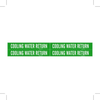 Brady B-946 White on Green Vinyl Self-Adhesive Pipe Marker - 1 1/8 in Height - 3/4 in Character Height - 7 in Length - Printed Msg = COOLING WATER RETURN - 7071-4 - 754476-90210 - R. S. Hughes Company, Inc.