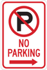 Brady B-401 High Impact Polystyrene Rectangle White Parking Restriction, Permission & Information Sign - 12 in Width x 18 in Height - TEXT: NO PARKING - 124381 - 754473-80616 - R. S. Hughes Company, Inc.