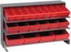 Sloped Bench Rack, 3Shelves, 19Bins, Red; Shelving Unit Type Quantum Storage - 44AC6467 - Newark, An Avnet Company