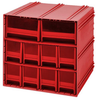 Interlocking Cabinet, 10Drawer, Red; No. Of Drawers Quantum Storage - 44AC6105 - Newark, An Avnet Company