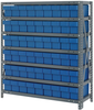Open Shelving, 7Shelves, 54Bins, Blue; Shelving Unit Type Quantum Storage - 44AC8943 - Newark, An Avnet Company